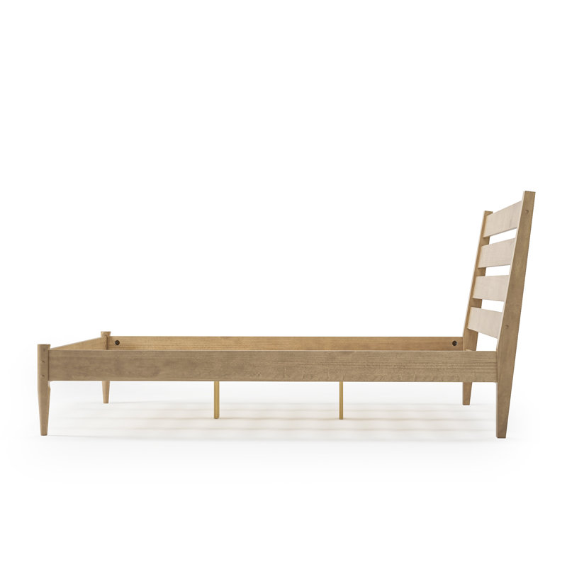 Ashlie Queen Size Solid Wood Bed, Light Oak
