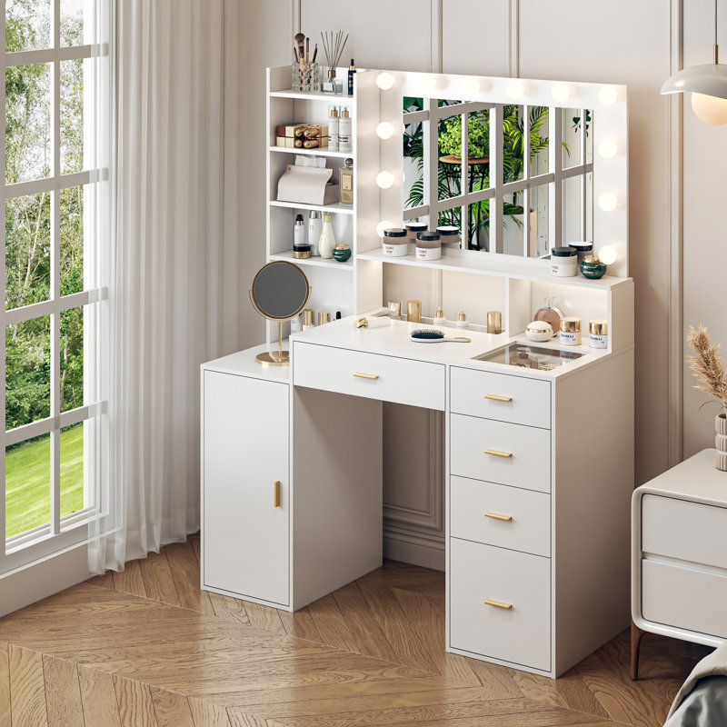 Makeup Vanity Desk With Power Outlet