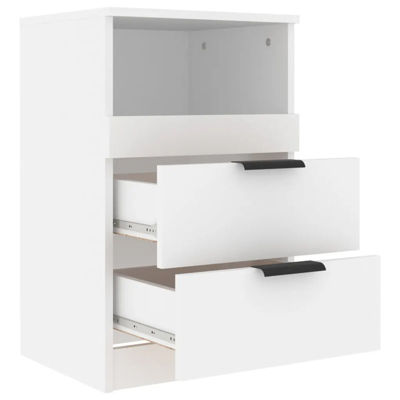40cm W Manufactured Wood Bedside Table, White, Individual