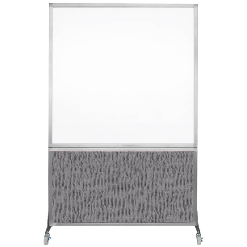 Tableau blanc mobile 6 'de haut DivideWrite, Ardoise, H 72 po x l 48 po, Argent