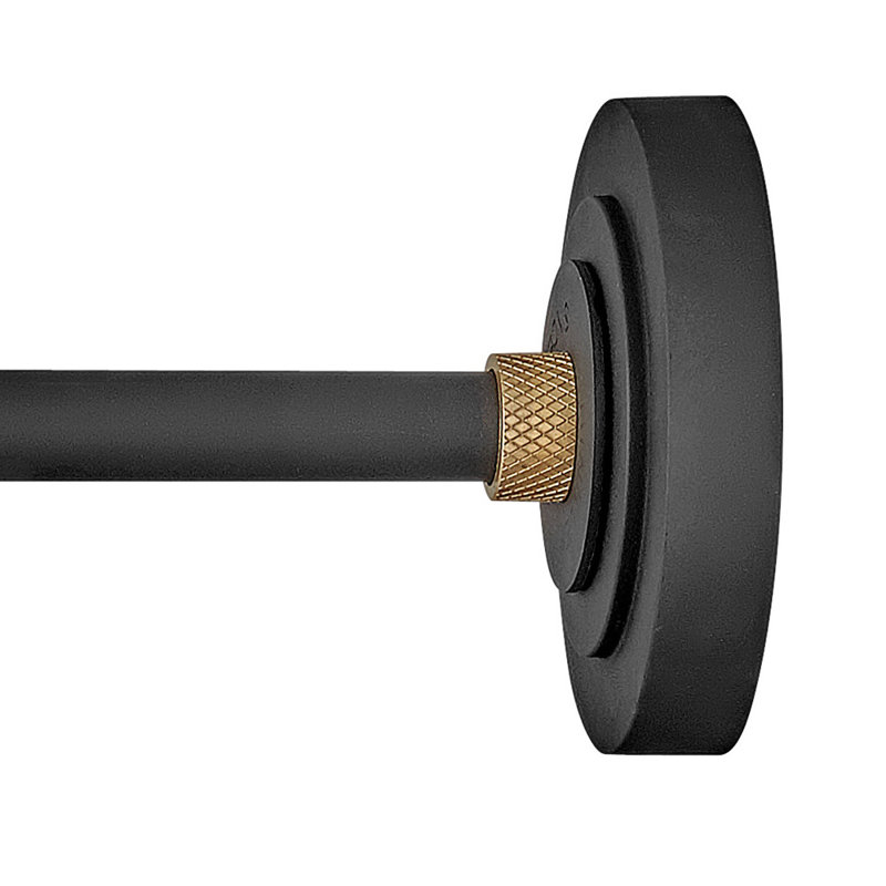 Foundry Classic Aluminum Straight Arm Outdoor Barn Light, Textured Black, 18" H x 16" W x 25.75" D