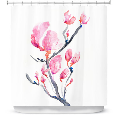 Rideau de douche simple japonais magnolia