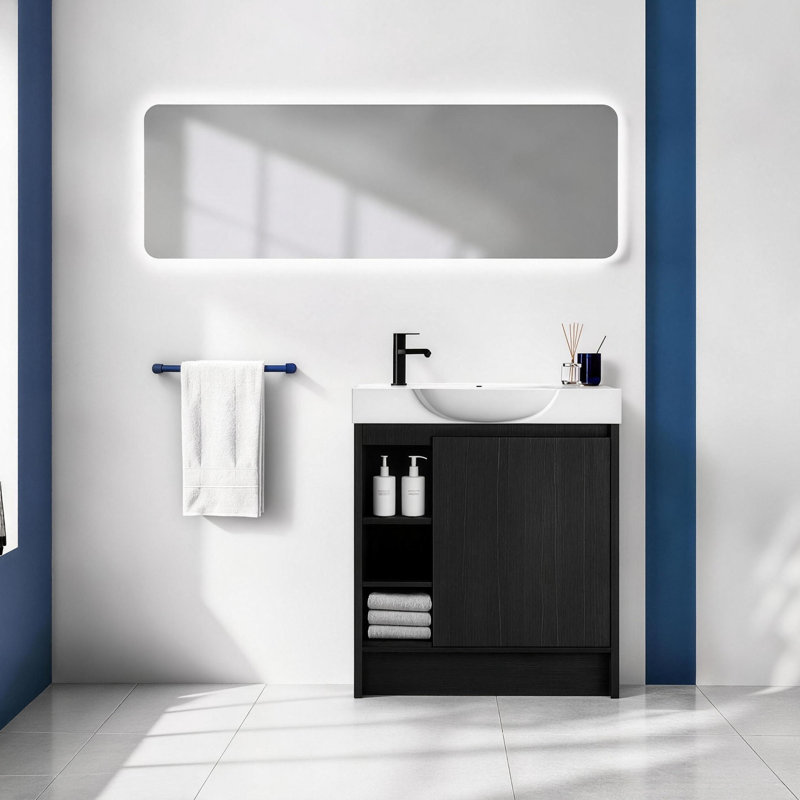 Meuble-lavabo autoportant 30 po Slimbay, Black