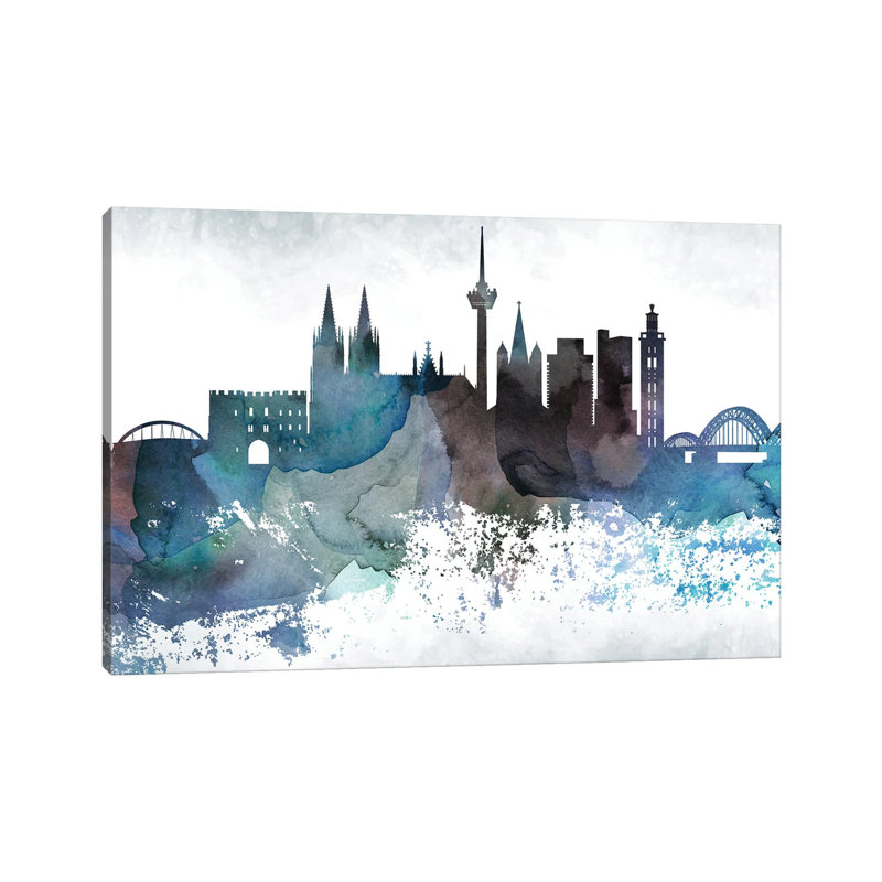 Cologne Bluish Skyline by WallDecorAddict - Wrapped Canvas Print, 101.6 cm H x 66.04 cm W