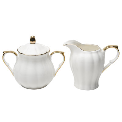 Sugar And Creamer Set with Lid