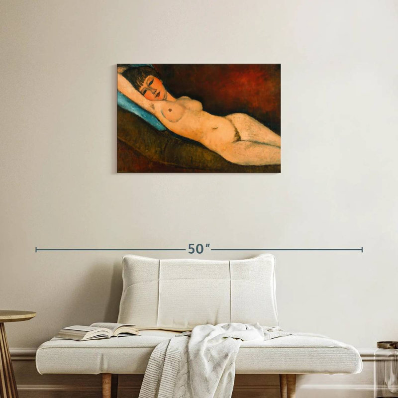 Nu Leisha inclinable avec coussin bleu, H 20 po x l 30 po