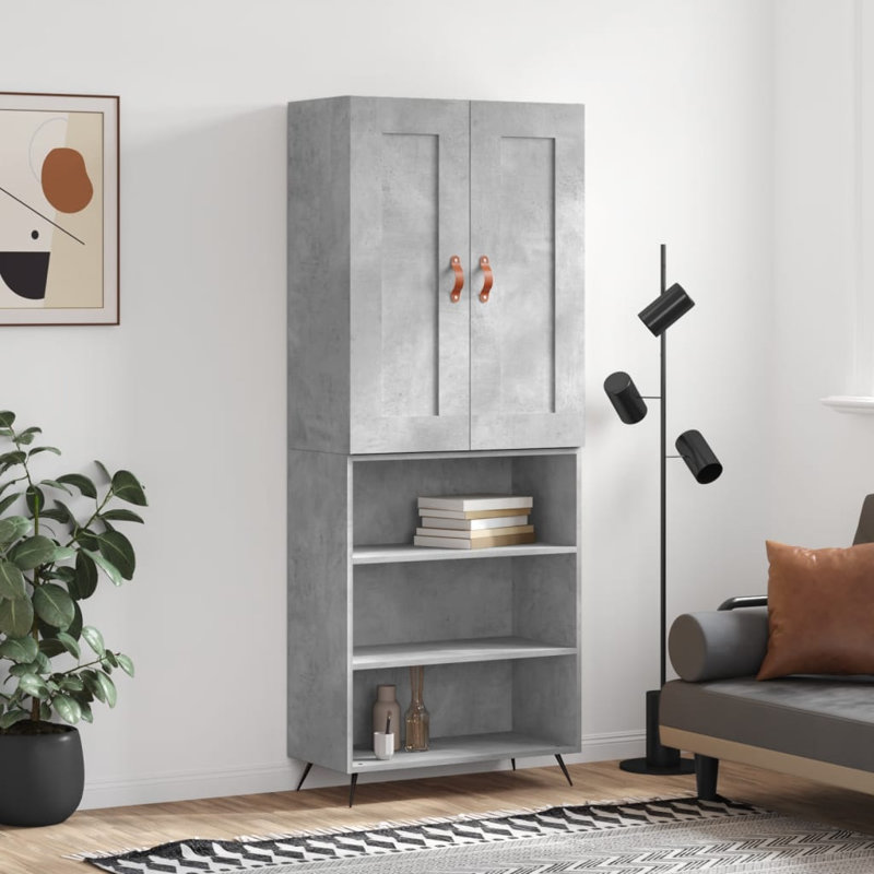 Lorrain 69.5cm Wide Highboard, Concrete Grey