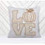 Coussin décoratif brodé LOVE - citrouille beige rustique-124861979