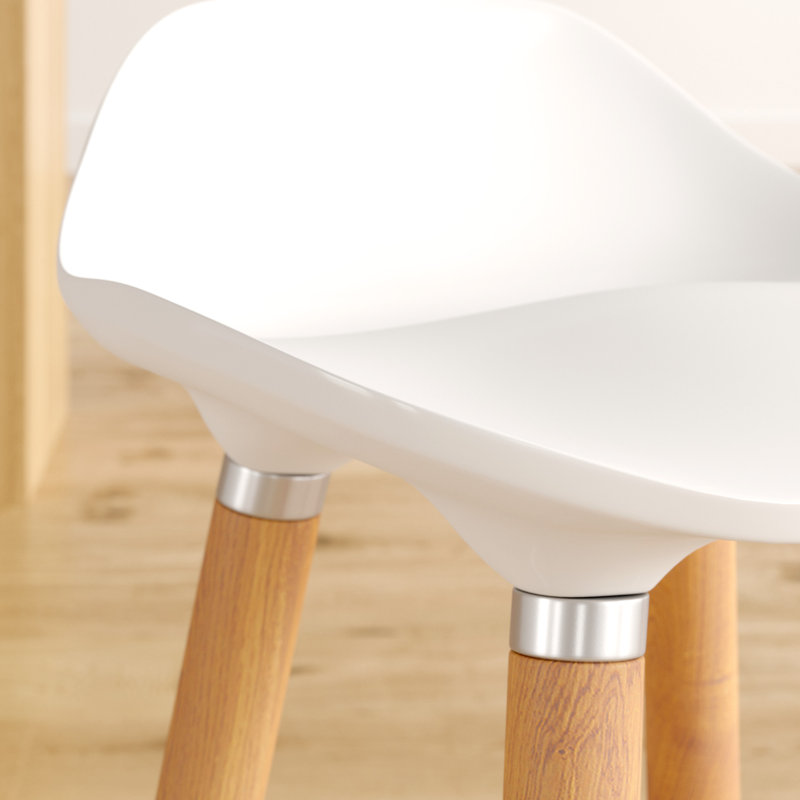 Acantha Counter Stool with Solid Wood Frame, White