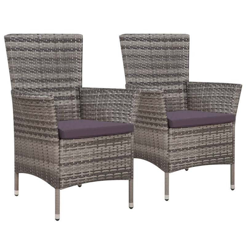 Randeen Patio Chair with Cushions, Gray Frame/Dark Gray Cushion