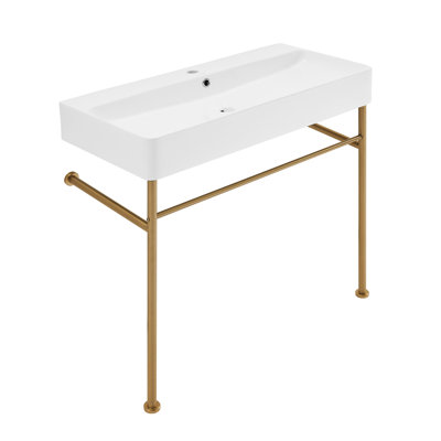 Carre Claire 40 Ceramic Console Sink Matte Black Basin