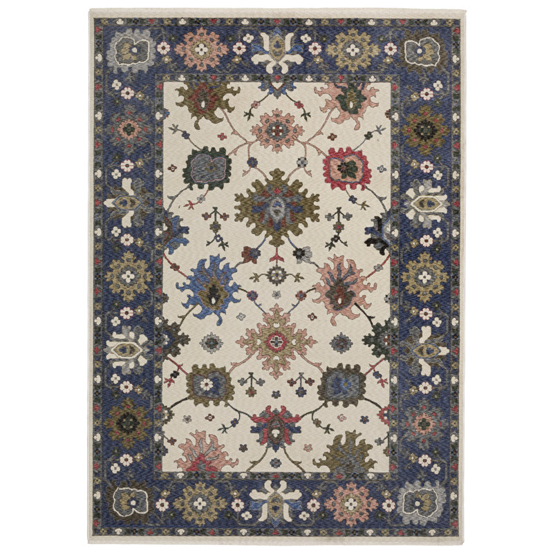 Erlich Floral Indoor Rug, Rectangle 6'7" x 9'9"