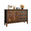 47.24" Modern Retro Solid Wood Sideboard with Butterfly Glass Doors & Large-Capacity Drawers, Simple Style Cabinet for Living Room & Entryway