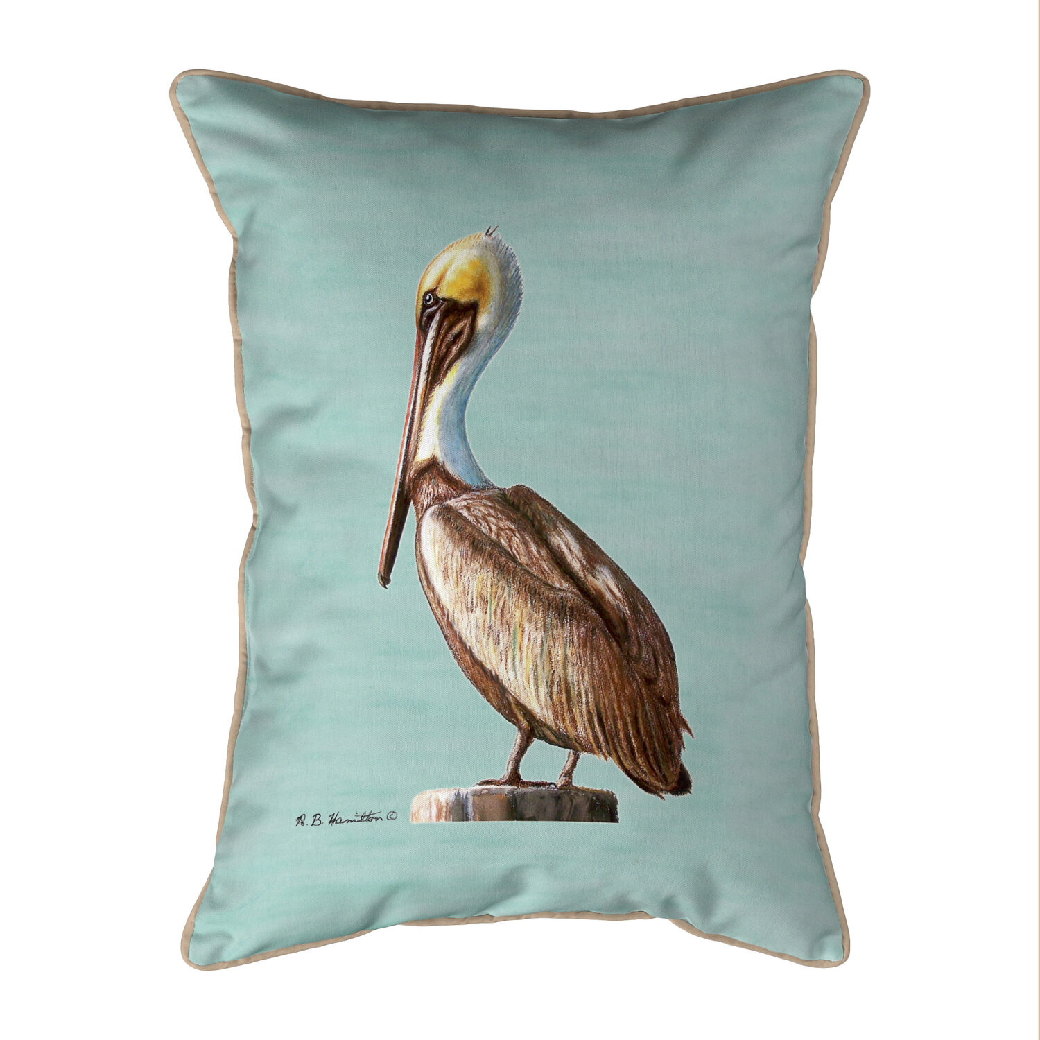 Betsy Drake Interiors Pelican Indoor/Outdoor Reversible Throw Pillow ...