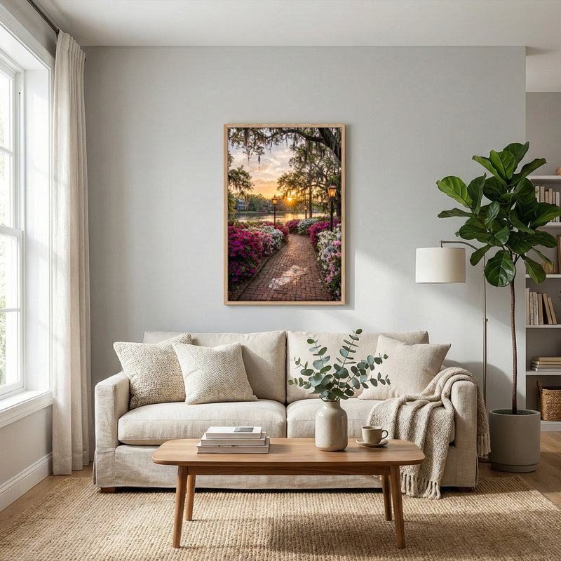 Ensemble de 1 tableau sur toile « Chemin du coucher du soleil », 36"H x 24"W, Natural