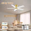 Ventilateur de plafond encastré à 5 pales avec éclairage à distance, commande vocale Alexa WIFI, moteur à courant continu silencieux-416238512-416238514