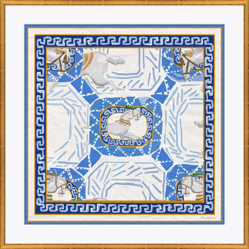 Equitation In Blue Print by Dana Gibson