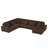 U-Shaped Corduroy Sectional Sofa With A Chaise Lounge-306536238