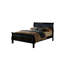 Lit double contemporain noir, lit en bois massif avec pieds de support, conception transitionnelle moderne en bois d'hévéa Splendor, mobilier principal-2018104781-2018104780