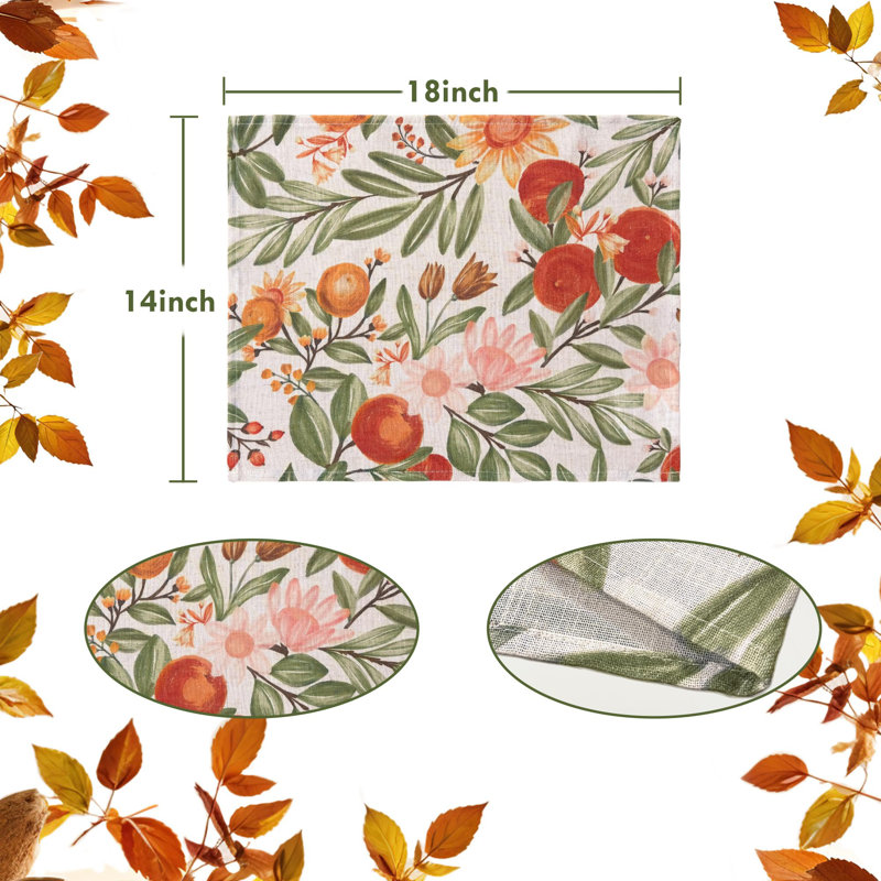 Ensemble de 6 napperons de table en lin moisson moelleuse pour automne