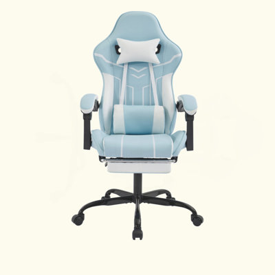 Chaise de jeu, chaise d'ordinateur ergonomique avec repose-pieds Chaise de bureau Chaise d'ordinateur ergonomique avec dossier lombaire