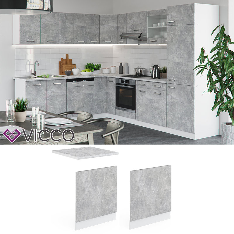 Carrel 66.8cm Kitchen Pantry, Concrete