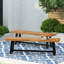 Banc d'extérieur en acacia - sablé et finition noire, ensemble 2 pièces-430472600