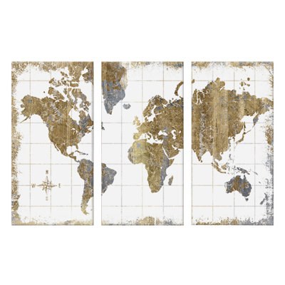 « Gilded Map » par All That Glitters - impression sur toile tendue