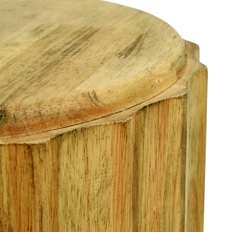 Table d'appoint ronde à motif ondulé, table de bout en bois, table de chevet pour salon, chambre à coucher, bureau