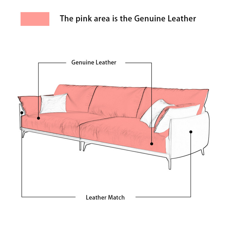 Brown Genuine Leather Modular Sofa