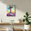 Décoration de maison en forme de croix de Pâques en bois massif rose ornée de fleurs en fleurs, 24 x 16 po, décoration intérieure