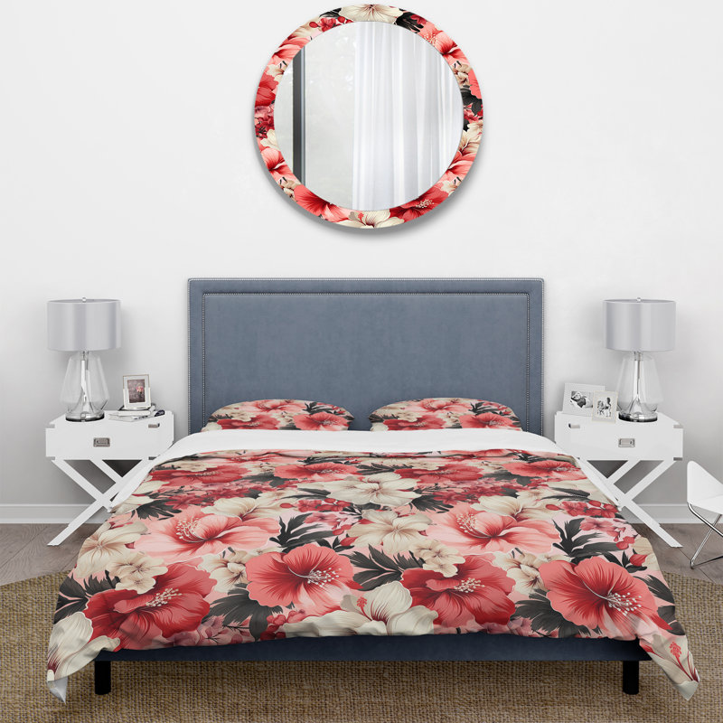 Literie Hibiscus Romance, Housse de couette simple + 1 taie décorative stan