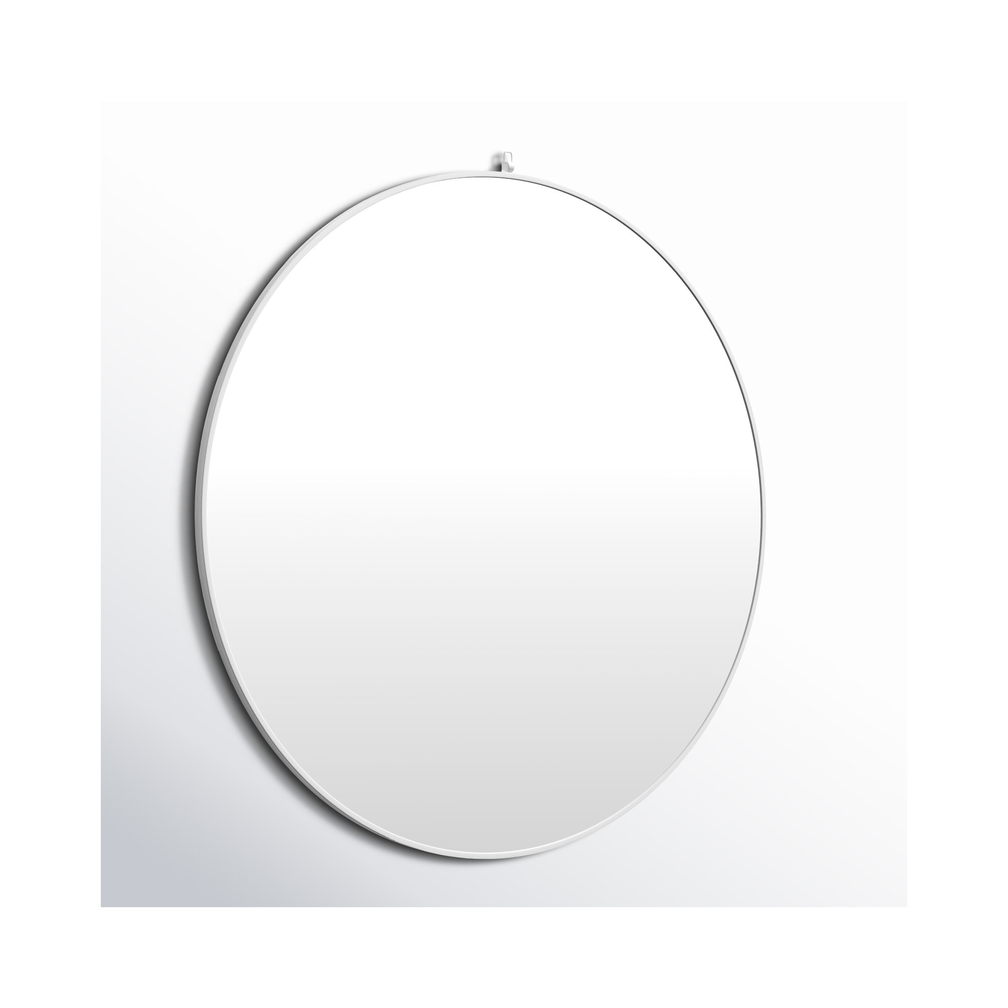 Cassie Metal/Manufactured Wood Round Wall Mirror, 39" x 39", White