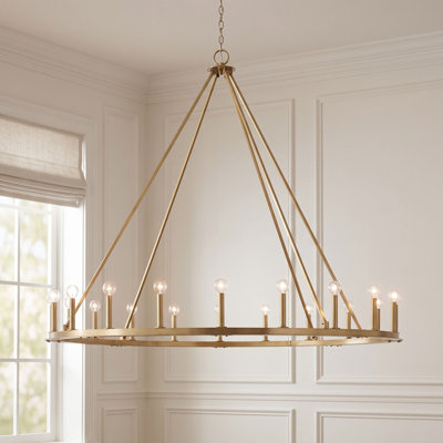 Pearson 20 - Light Dimmable Wagon Wheel Chandelier