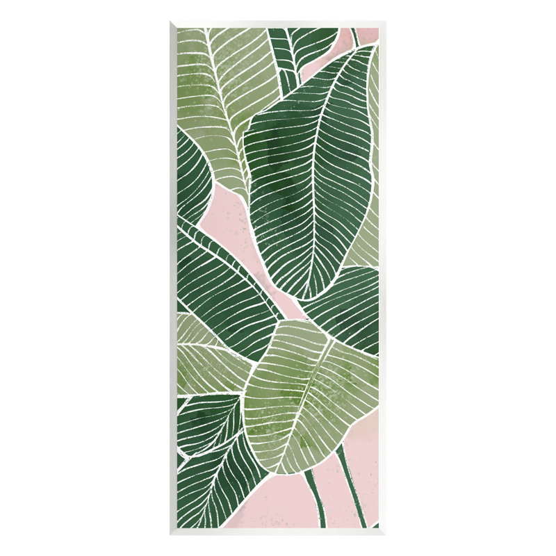 «Layered Plant Leaf Shapes», estampe numérique par Ziwei Li, H 17 po x l 7 po x P 0,5 po, Bois