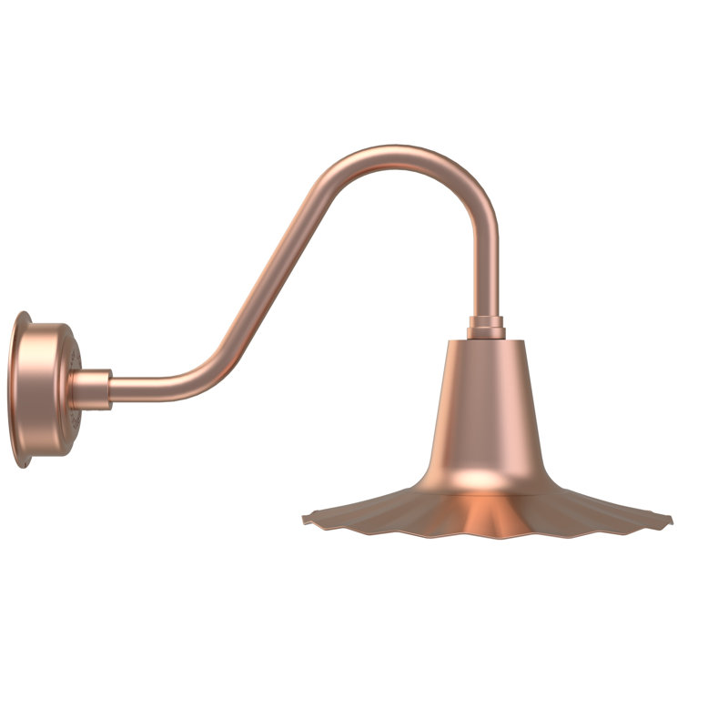 Luminaire de grange d’extérieur à del Iris, H 7,5 po x l 16 po x P 16 po, Cuivre uni