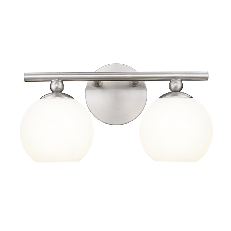 Éclairage pour meuble-lavabo à 2 lumières Heidi, Nickel brossé