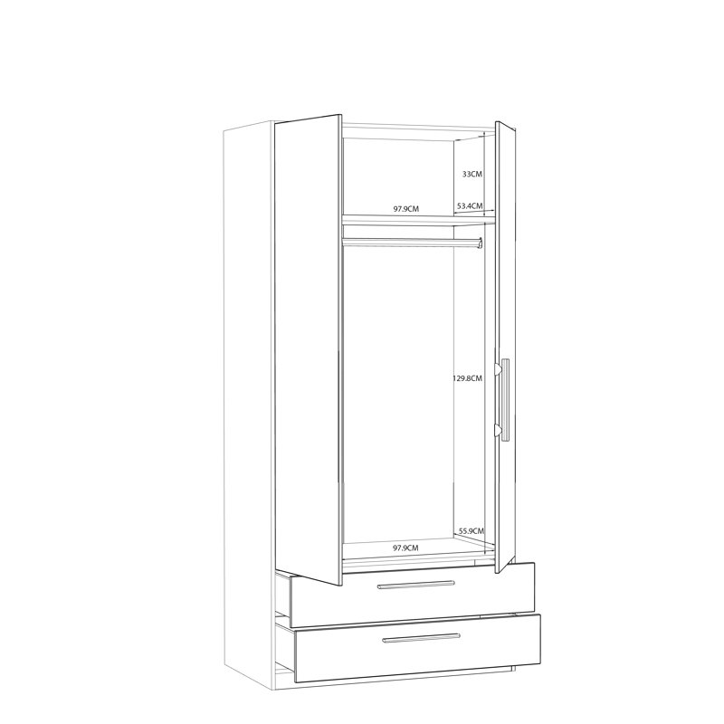 Rebecah Manufactured Wood Wardrobe