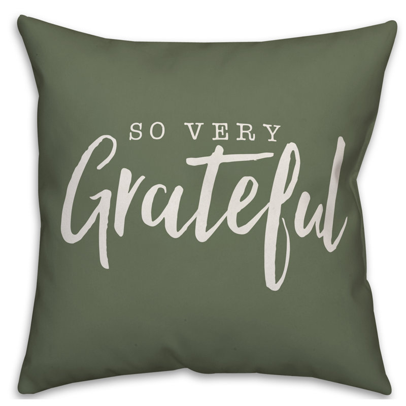  Coussin So So Grateful, 20 po x 20 po, Vert, Polyester/ Bourre en polyester