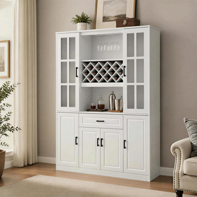 Armoire à vin de 74,1 pouces avec casier à bouteilles et étagères