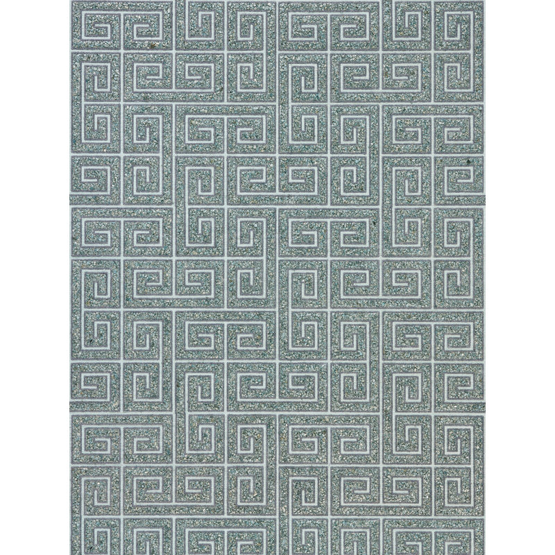 The MET x The House of Scalamandre Fret Mosaic Grasscloth, Mineral