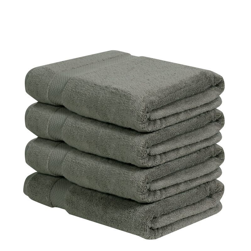 Ensemble de serviettes de bain 100% coton Splash Splash, serviettes de bain absorbantes ultra douces 550 g / m² pour spa et usage quotidien, certifié OEKO-TEX, paquet de 4, gris