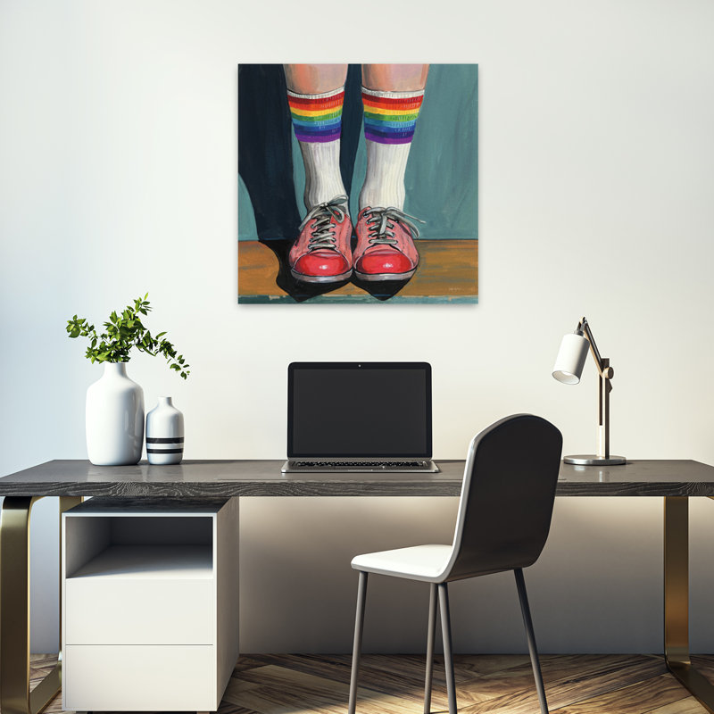 Rainbow Socks, art contemporain, H 18 po x l 18 po