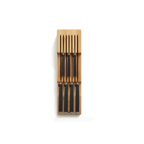 Kid Safe In-Drawer Bamboo Sharp Knives Holder  