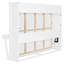 Grand lit escamotable mural avec rangement, bureau de coiffeuse, miroir central et 2 tiroirs latéraux - Blanc compact-2123828475