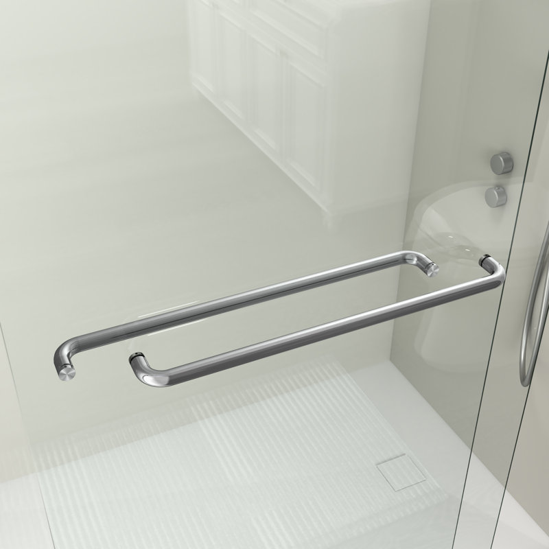 44-48 In. W X 72 In. H Double Sliding Shower Door, Semi-Frameless Bypass Bathroom Sliding Door With 1/4" (6Mm) Tempered Glass For Walk-In Shower, Chrome 24D03-48CX