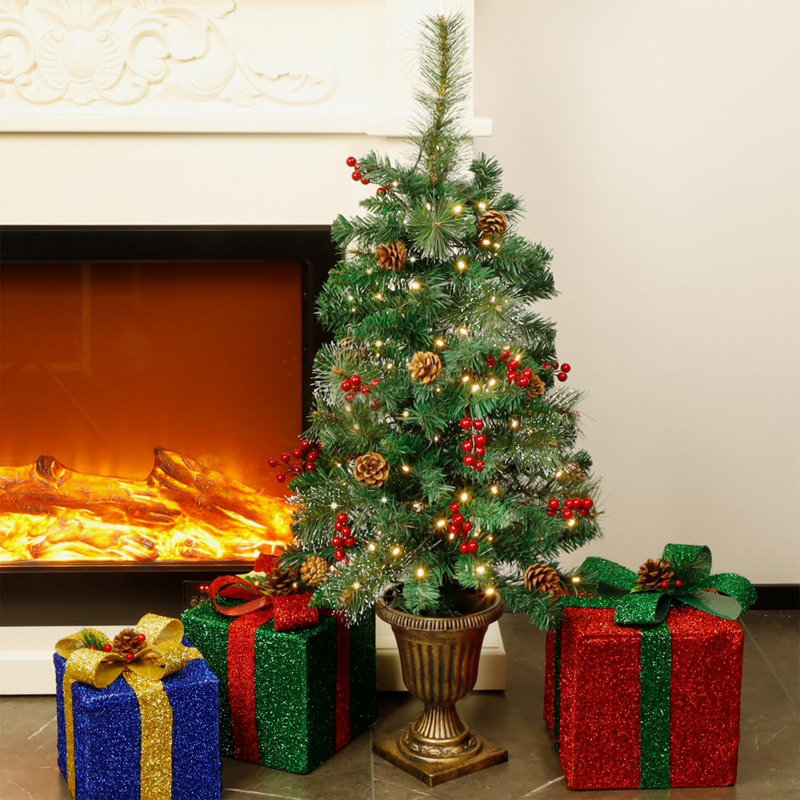 Arbre de Noël artificiel éclairé 36 po - support inclus