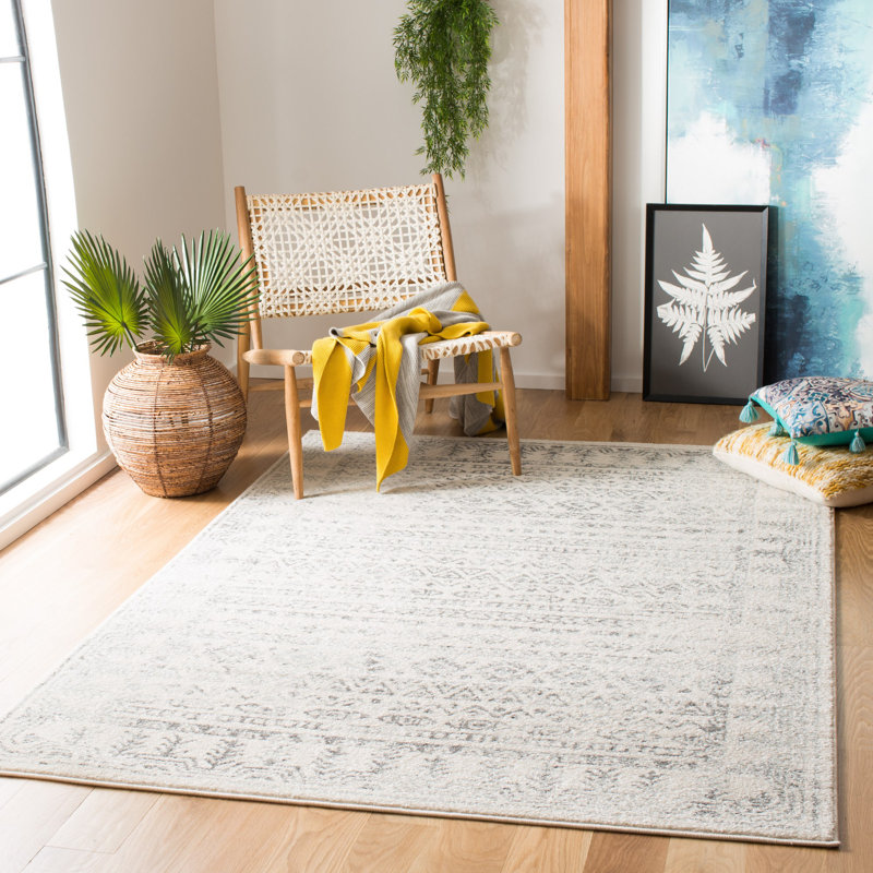 Tapis ivoire / gris Blackhill Southwestern, Rectangle 6 pi x 9 pi