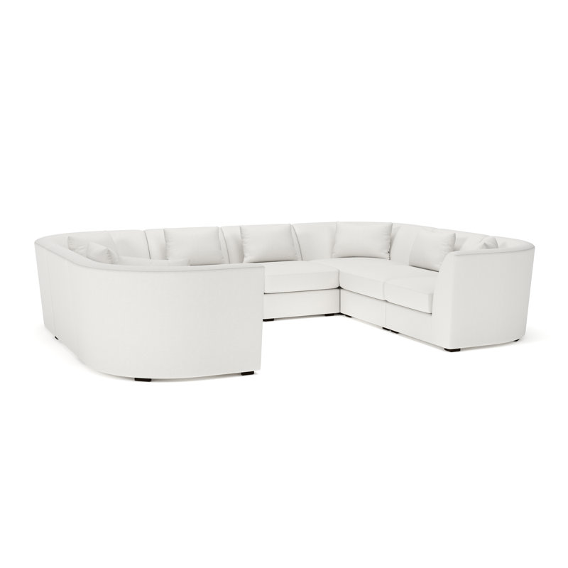 Krista 8-PC Curved Modular Sectional, Macarena Beige Basketweave