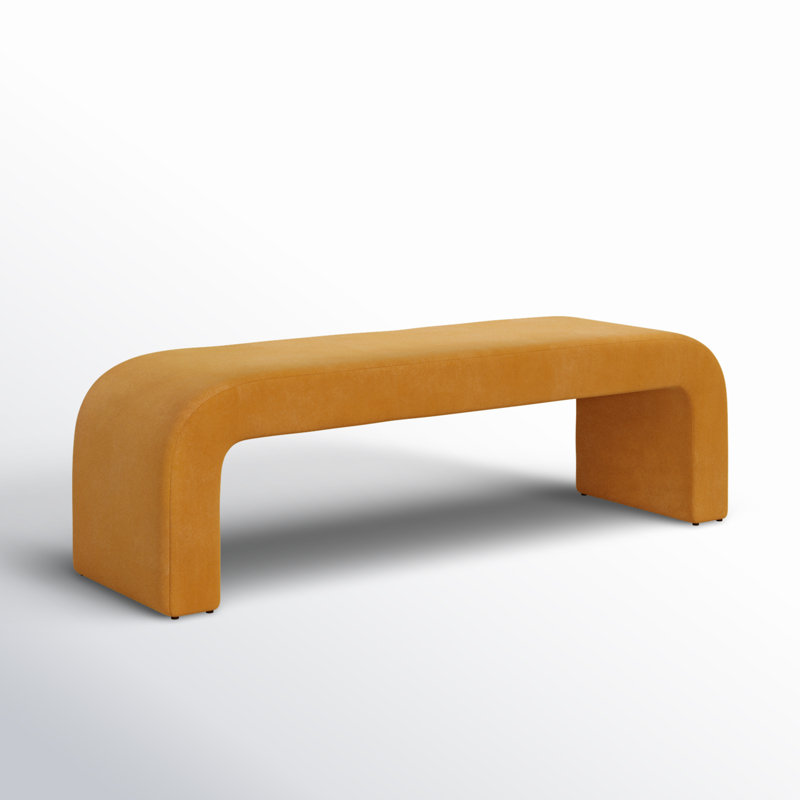 Banc rembourré Daine, Velours caramel écossais